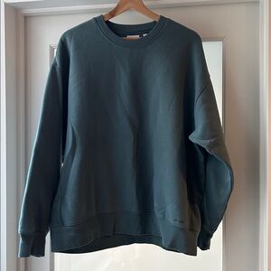Aritzia Teal Sweatfleece Boyfriend Fit Crew